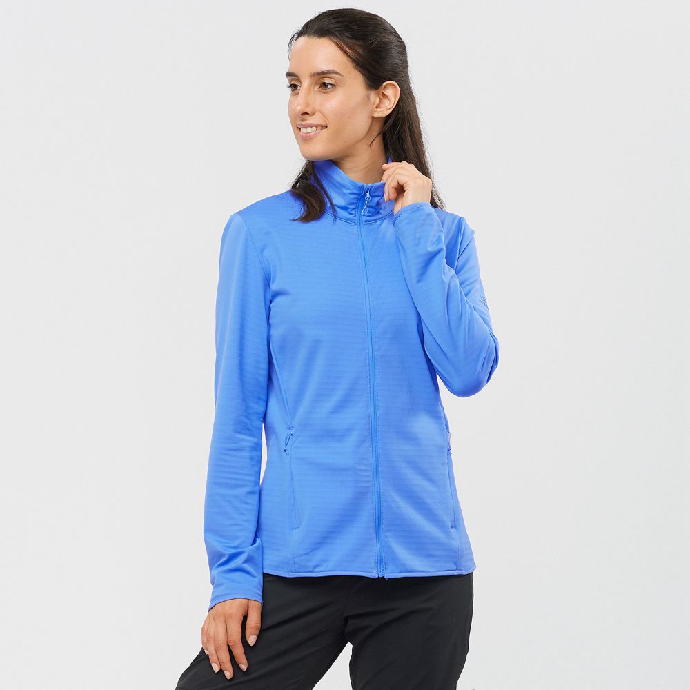 SALOMON ESSENTIAL LIGHTWARM Philippines - Women's Midlayers - Blue | 617452-GLD